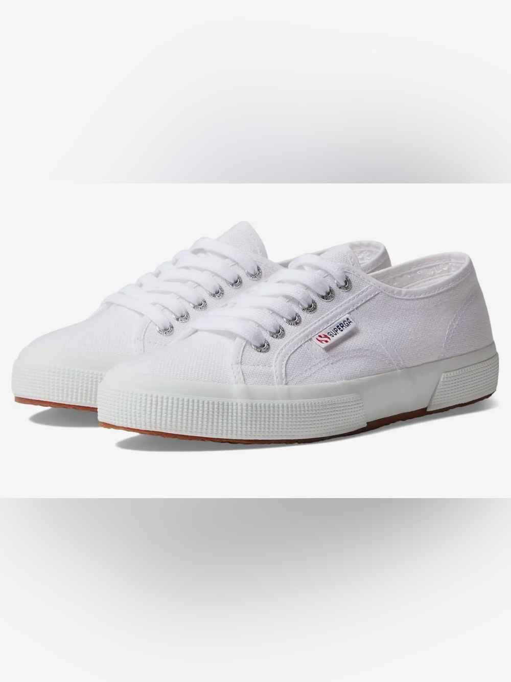 Gently used, Superga Cotu Classic 2750, White Low-Top Canvas Sneakers, size 39.5